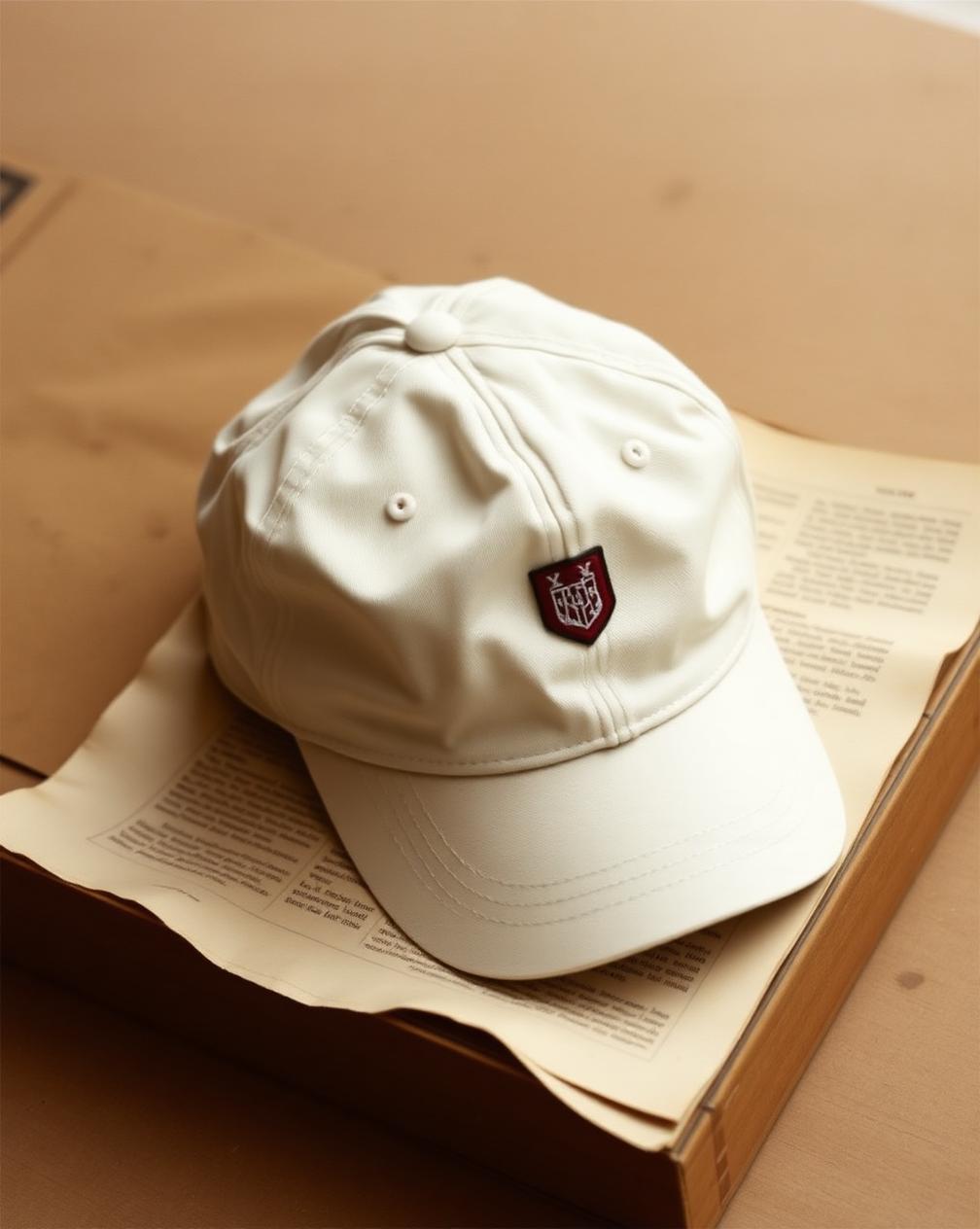 Courtyard Cap in Cream & Maroon