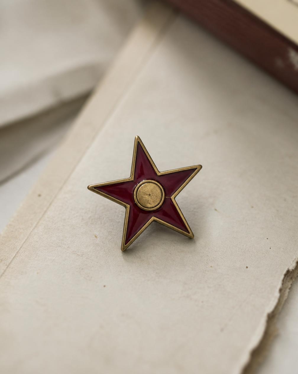 Merit Star Badge in Maroon & Brass